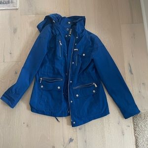 Michael Kors Blue Womens Raincoat Size Small